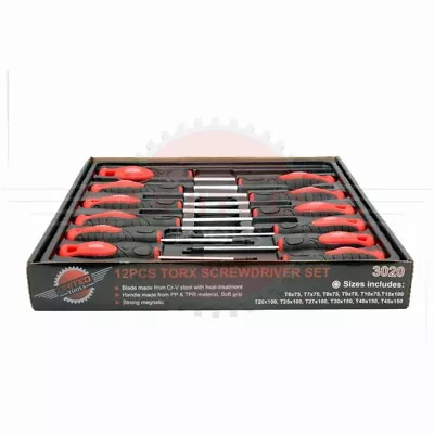 Magnetic TORX Screwdriver Set 12pc Star Tork Tool Set T6 - T45 Torx Drive 3020 • £15.99