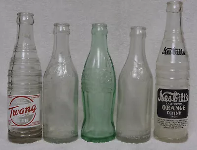 LOT Livingston Montana Soda Bottles ACL Embossed Twang Coca Cola Purity Nesbitts • $49