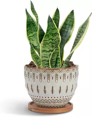 $25.05 • Buy Vintage Succulent Planter Large Plant Pot Ceramic Bohemian Planter Flower Pot...