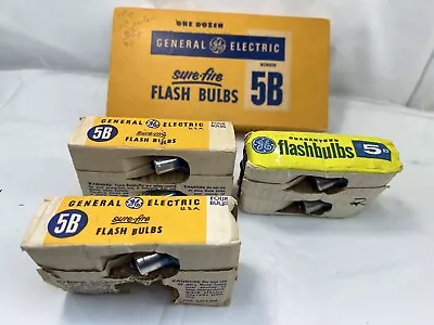 Vintage 10 Pcs GENERAL ELECTRIC Number 5B Sure-Fire FLASH BULBS - NOS • $14.99