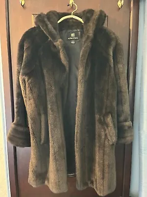 Alpine Studio Faux Mink Fur Coat Medium Mid-Length Brown • $52