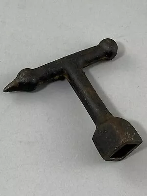 Vintage 4  Forged T-Square Key Bed Wrench 5/8  Opening - Oil Tank / Shut Off Key • $7.50