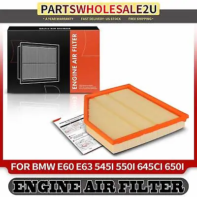 New Front Engine Air Filter For BMW E60 E63 545i 550i 645Ci 650i V8 4.4L V8 4.8L • $20.99