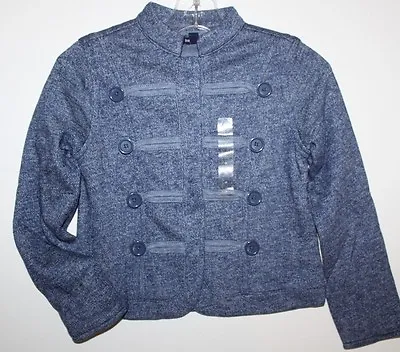 Baby Gap NWT Girl's 2T 4T Blue Band Military Cardigan Sweater Jacket • $34