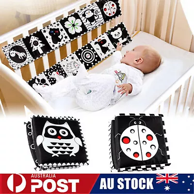 Early Education Sensory Soft Book Black And White High Contrast Baby Toys Gifts • $4.29