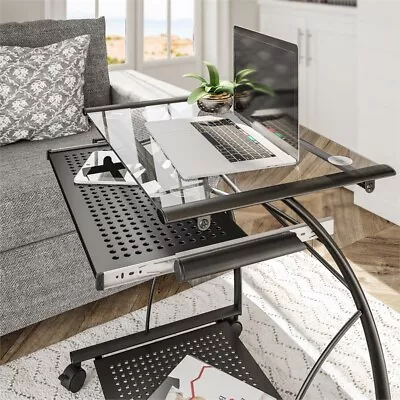 Altra Furniture Mobile Computer Cart And Desk In Black Finish • $71.99