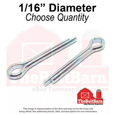 1/16  Steel Extended Prong Cotter Pin Zinc Clear (Choose Length & Quantity) • $13.68