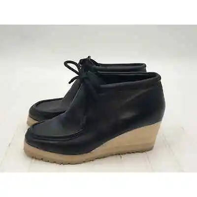 Ecote Meeko Women's Black Leather Wedge Bootie Size 9 • $50