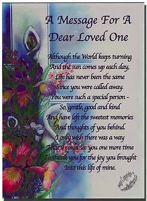 Grave Card / Dear Loved One - FREE Holder-M09X Memorial Funeral Memoriam • £1.85