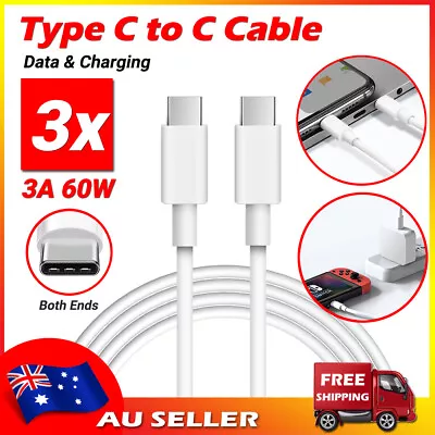 $8.69 • Buy Type C To Type C Cable USB C Charging Charger Data Cord For IPhone 15 Samsung 1M