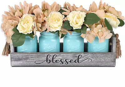 Mason Jar Table Centerpieces For Dining Room - Coffee Table Decor Centerpiece Wi • $48.44