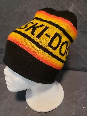 Vintage Ski-Doo Beanie Winter Stocking Cap Pom Yellow Black FREE SHIPPING  • $39.99