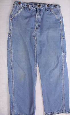 Mens Carhartt Logger Jeans Vintage 36   Waist WU0008 USA Made Suspender Buttons. • $49.47