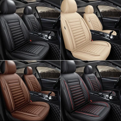 Universal Deluxe PU Leather 5-Seats Car Seat Cover Front Rear Cushion Full Set • $69.99