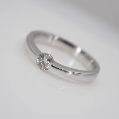 EXCLUSIVE BRILLIANT RING ENGAGEMENT IN 750/-WHITE GOLD BRILLIANT 0.25ct G/SI RW:57 • £563.69