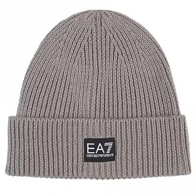 EA7 Mens Mountain Core U Beanie (Light Grey)(Black) • £49.99