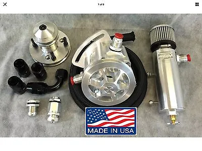 Small Block MOPAR VACUUM PUMP 3 VANE AEROSPACE  BLACK HOSE KIT • $990