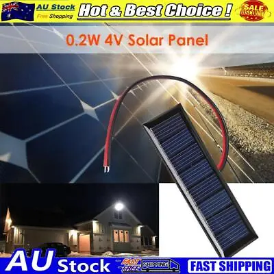 3x1 Inch Solar Panel 4V 50mA 0.2W 2 Wires 8 Solar Cells Mini Epoxy Solar Panel • $8.99