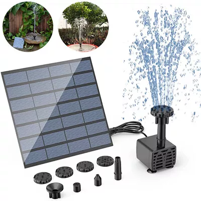 Solar Panel Powered Water Feature Pump Garden Pool Pond Aquarium Fountain Decor • £10.96