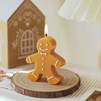 Christmas Gingerbread Man Candle Scented Festive Holiday Candle Decor Cute • $8.91