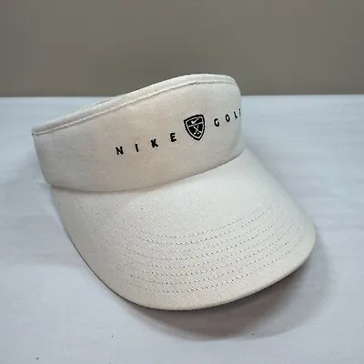 Nike Just Do It White Cotton Strapback Sun Visor Hat Cap Golf Vintage Adjustable • $16.99