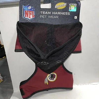 Washington Redskins NFL TEAM Hooded Reflective Harness Pet Wear Large ￼ • $19.99