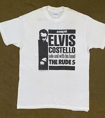 Remake 80S ELVIS COSTELLO T-SHIRT Rock Music Gift For Fan White Shirt TE7876 • $21.99