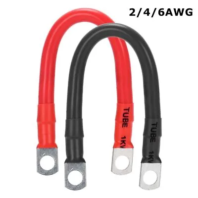2/ 4/ 6 AWG With Terminals Marine Car Battery Cables Wire Cable Inverter Cables • £7.49