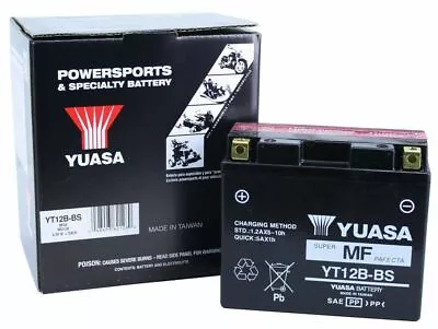 Yuasa YT12B-BS Yamaha YZF-R6 '99-'00 Motorcycle AGM Fresh Pack 12 Volt Battery • $107.17