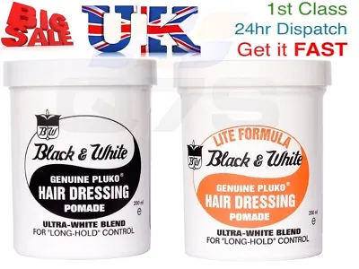 Black And White Hair Wax Genuine Pluko Hair Dressing POMADE Hair Styles 200mL • £9.10
