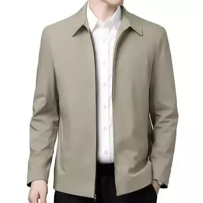 Casual Business Autumn Spring Jackets Outwear Top Men's Zipper Lapel Collar Coat • $20.99