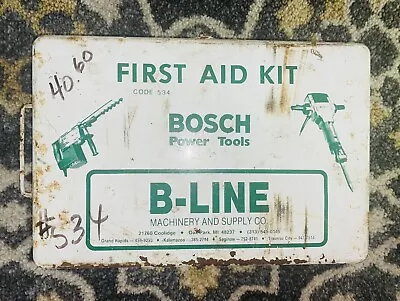 Vintage Bosch Power Tools B-line First Aid Kit With Supplies In Metal Case Rare • $19.99