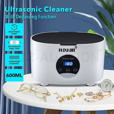 MAXKON 600ML Ultrasonic Cleaner Jewellery Silver Degassing Cleaning Machine Tank • $69.95