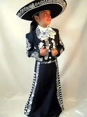 Girls 3Pc Custom Made Mariachi Jacket Skirt Suit Embroidered Work Festival Wear • $515.99