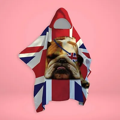 British Bulldog - SNUGAROO Hooded Fleece Poncho • £39.99