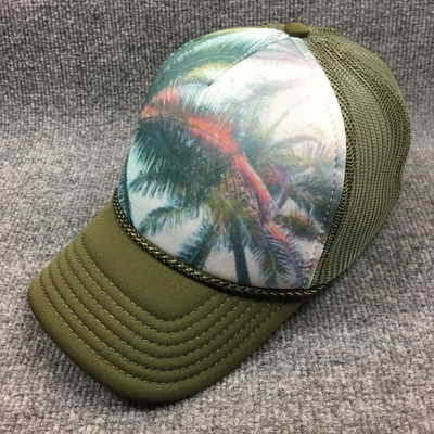 O'Neill Hat Cap Snap Back Mens Adjustable Green Mesh Palm Tree Surf Trucker • $19.97