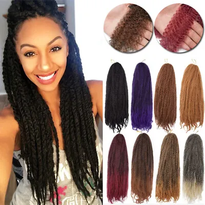 Marley Twist Faux Locs Hair Afro Kinky Twist Synthetic Braiding Hair Extensions • $11.50