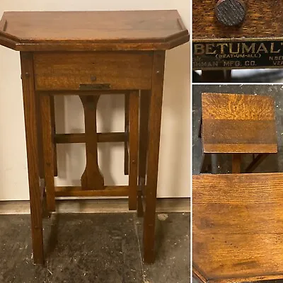 ANTIQUE CUSHMAN BETUMAL BEAT EM ALL MISSION OAK TELEPHONE STAND ARTS And CRAFTS • $595