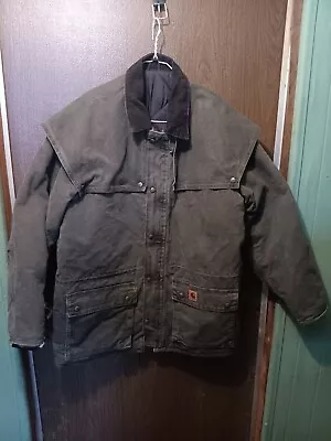 Carhartt Duster Jacket 2XL / 3XL Duck Canvas Caped Rancher  Distressed Vintage  • $44.99