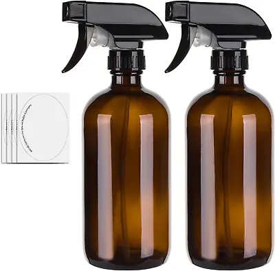 Hmaimas 500ml Amber Empty Glass Spray Bottles For Cleaning Mist Water Spray For • £14.93