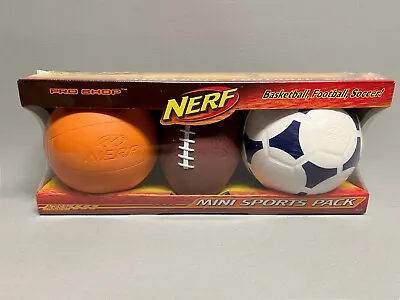 NERF Pro Shop MINI SPORTS PACK Soft Foam Basketball Football Soccer NEW SEALED • $23.99