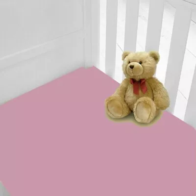 Baby Cot Bed Fitted Sheet Plain PolyCotton • £7.99