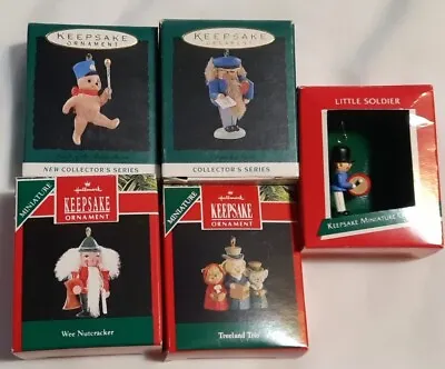 Lot Of  5 Vintage Hallmark Miniature Christmas Ornaments SOLDIER-NUTCRACKER-TRIO • $6.99