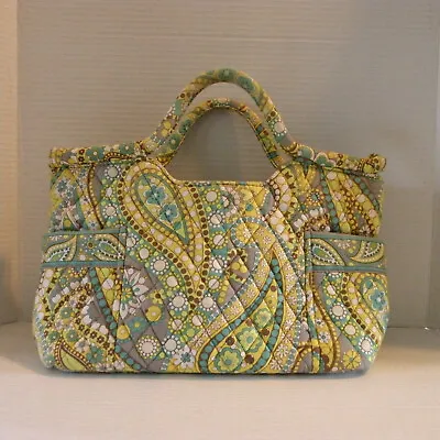 Vera Bradley Retired Lemon Parfait Handbag 2 Handle Zippered Bag Excellent • $25
