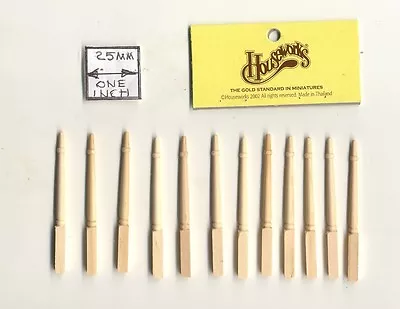 Spindles Balusters 7025 Dollhouse Wooden Miniature 12pc 1/12 Scale • $4.75