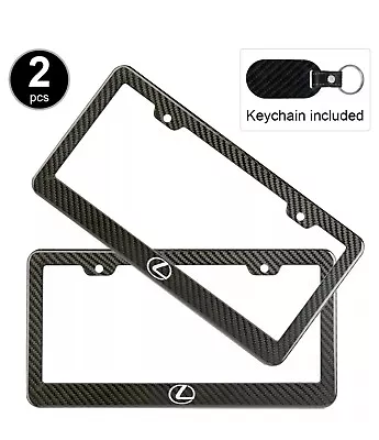 2pcs Set Lexus Logo License Plate Frame Carbon Fiber Look Style Glossy Plastic • $21.95