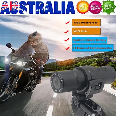 $63.64 • Buy WiFi Motorcycle Camera Handlebar Mount Rechargeable Helmet Dash Cam Camcorder AU
