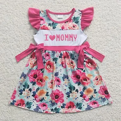 Mother's Day  Clothing Toddler Girls I Love Mommy Flower Dress • £19.45
