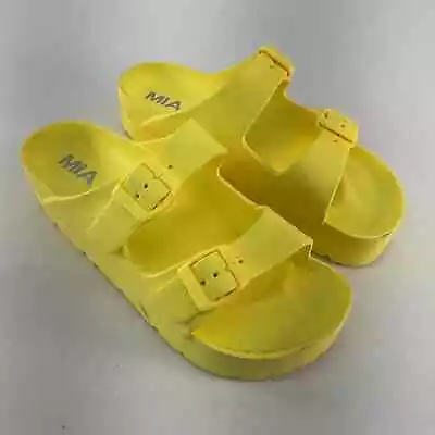 Mia Bright Yellow Slide Sandals Synthetic Size 8 Preowned • $20