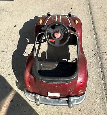 Vintage VW Red Beetle Junior Sportster Metal Pedal Car TS-110 Rare • $325